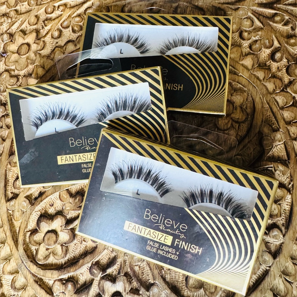 Set of 3 Believe Beauty Fantasize Finish False Lashes - Black